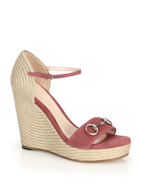 gucci sandal wedge|gucci espadrilles wedges pink.